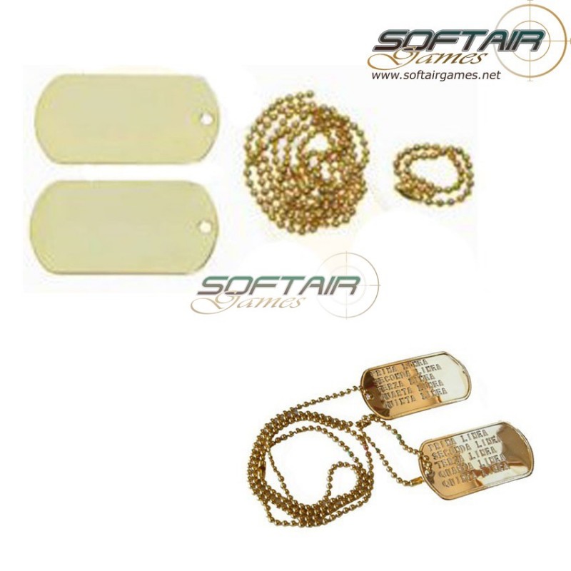  Couple Plates Dog Tags Gold Personalized Metal (dog-tag-gold)