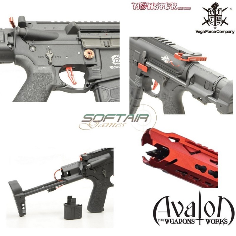 Fucile Elettrico Avalon Leopard Keymod Cqb Red Vfc (av1-m4lopsrd01)