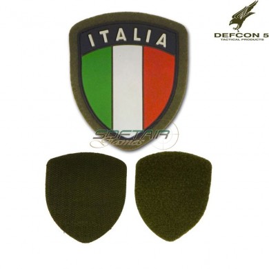 Patch 3D PVC Scudetto Italia Olive Defcon 5 (d5-itc-od)