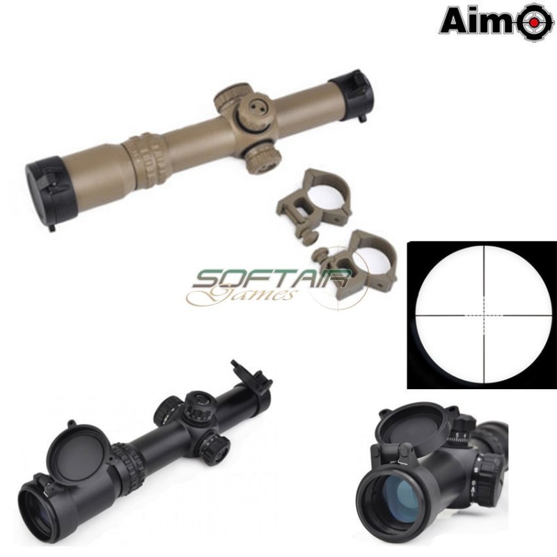Tactical Scope 1-4x24se Dark Earth Reticle Red/green Aim-o (ao3044-de)