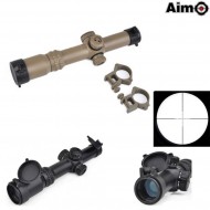 Tactical Scope 1-4x24se Dark Earth Reticle Red/green Aim-o (ao3044-de)