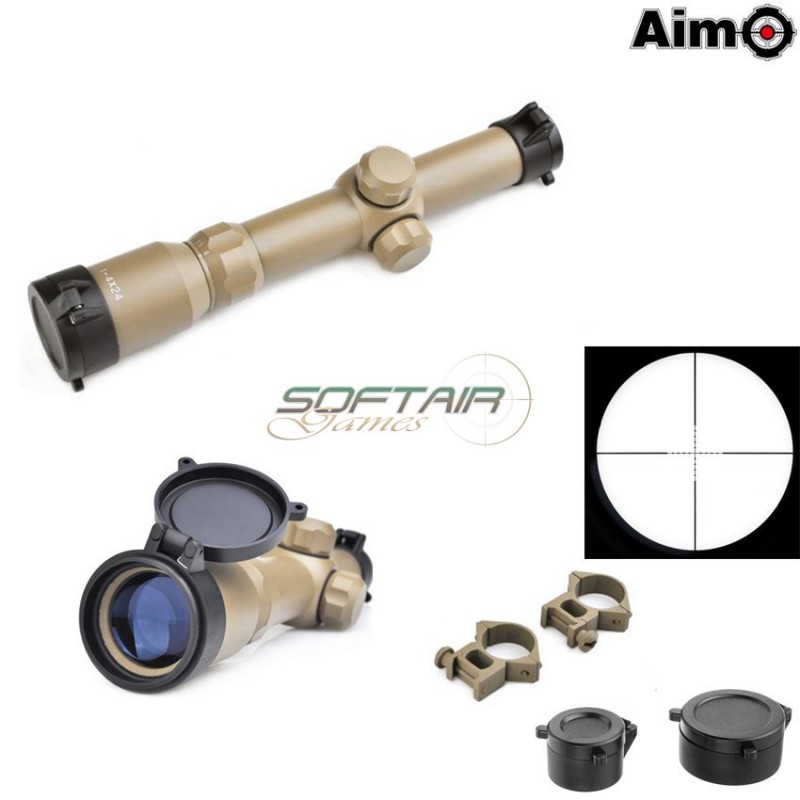 Tactical Ottica 1-4x24 Dark Earth Aim-o (ao3039-de)