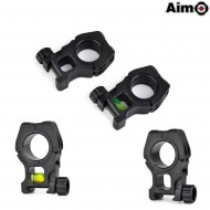 Coppia Anelli M10 Per Ottica 25/30mm Black Aim-o (ao9020-bk)