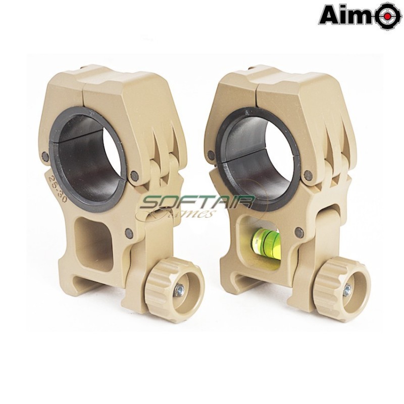 Coppia Anelli M10 Per Ottica 25/30mm Dark Earth Aim-o (ao9020-de)