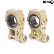 Coppia Anelli M10 Per Ottica 25/30mm Dark Earth Aim-o (ao9020-de)