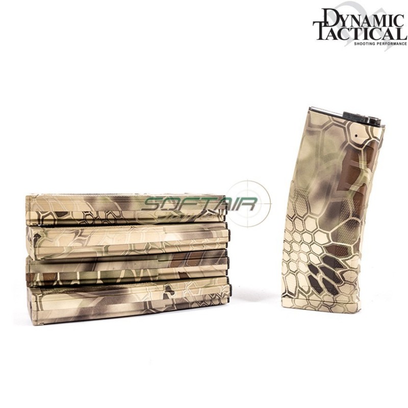 Box 5 Mid-cap Magazines Invader 120bb M4 Aeg Highlander Dynamic Tactical (dy-wt21v-hl)