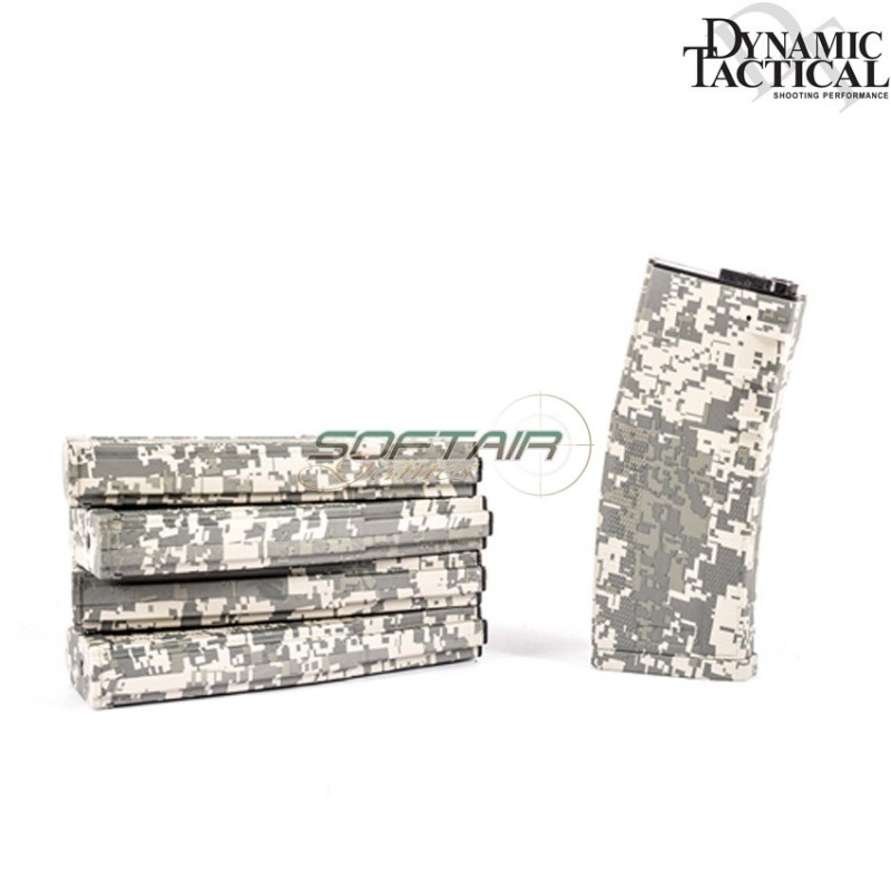 Box 5 Mid-cap Magazines Invader 120bb M4 Aeg Acu Dynamic Tactical (dy-wt21v-acu)