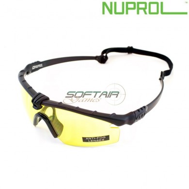 Tactical Battle Pro Eyewear Black Frame & Yellow Lense Nuprol (nu-6042-bkye)