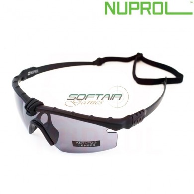 Tactical Battle Pro Eyewear Black Frame & Smoke Lense Nuprol (nu-6042-bksm)