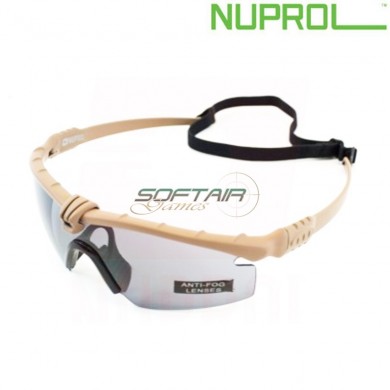 Tactical Battle Pro Eyewear Tan Frame & Smoke Lense Nuprol (nu-6042-tnsm)