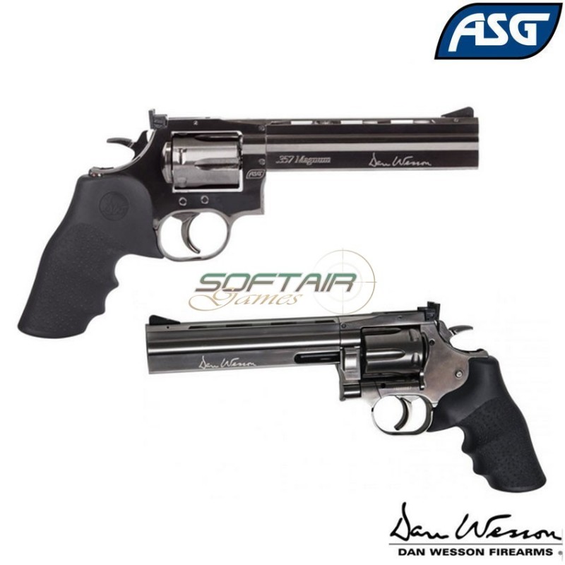 Co2 Revolver Dan Wesson 715 6" Steel Gray Pistol Asg (asg-18191)