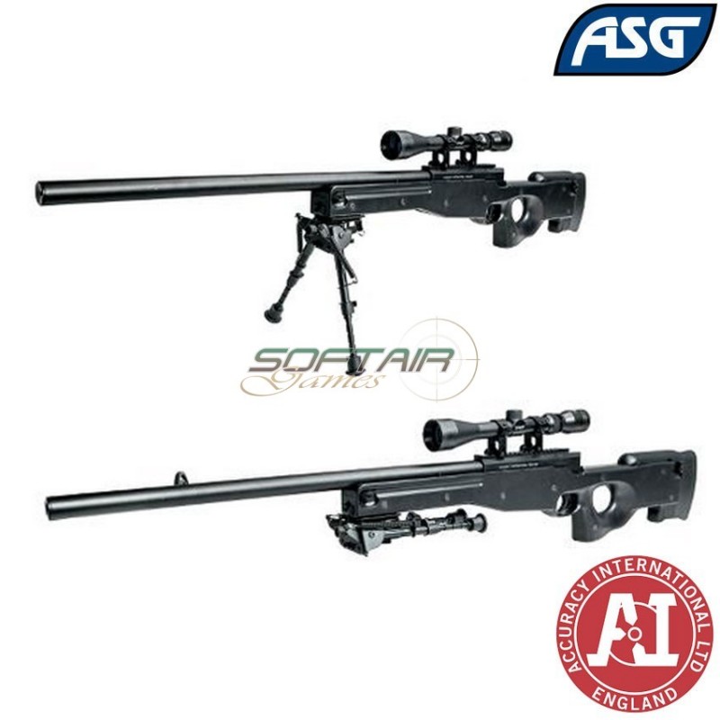 Full Set Spring Rifle Arctic Warfare Sniper 308 Aws Black Asg (asg-15908-sb)