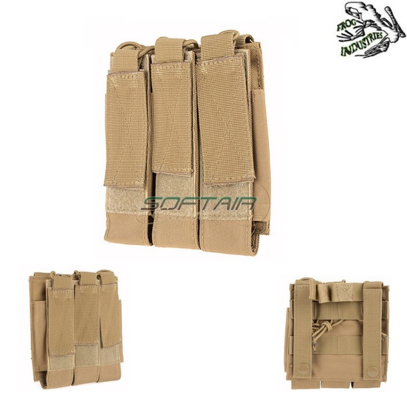 Triple Submachine Gun Magazines Pouch Coyote Frog Industries (fi-134-ct)