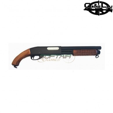 Spring Rifle Shotgun Full Metal Black & Real Wood M870 Short Q&g (ql-m870sb)