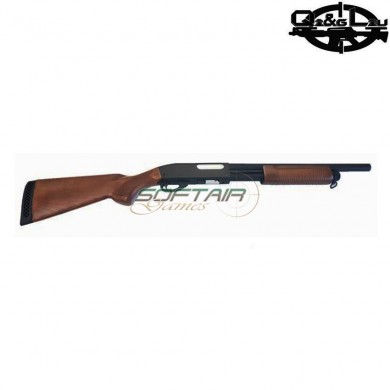 Spring Rifle Shotgun Full Metal Black & Real Wood M870 Medium Q&g (ql-m870mb)