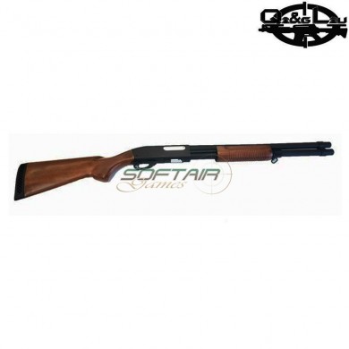 Spring Rifle Shotgun Full Metal Black & Real Wood M870 Long Q&g (ql-m870lb)