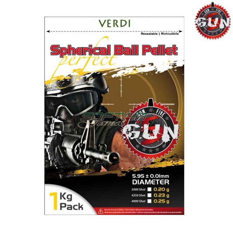 Green Bb Bag Perfect Spherical 0.25gr 4000bb Gun Five (gf025g)