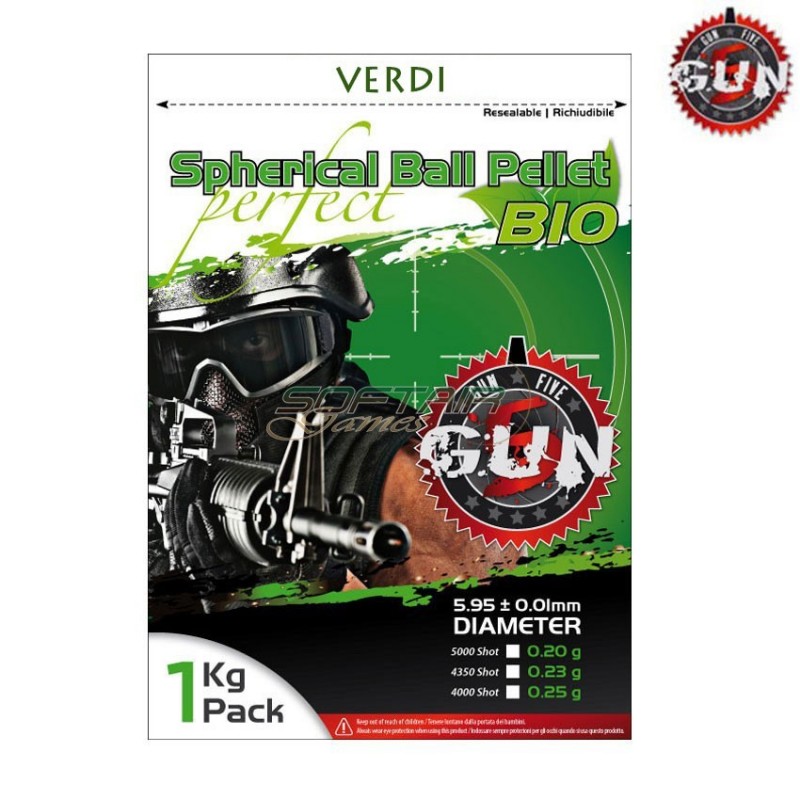 Pallini Biodegradabili Verdi Perfect Spherical 0.23gr 4350bb Gun Five (gf023biog)