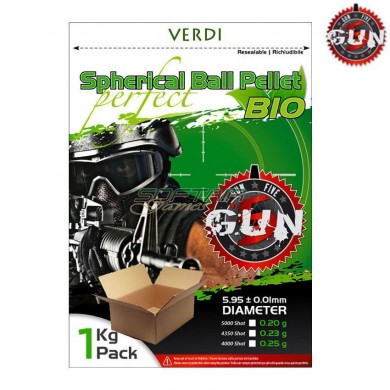 Cartone Pallini Biodegradabili Verdi Perfect Spherical 0.23gr Gun Five (gfc023biog)