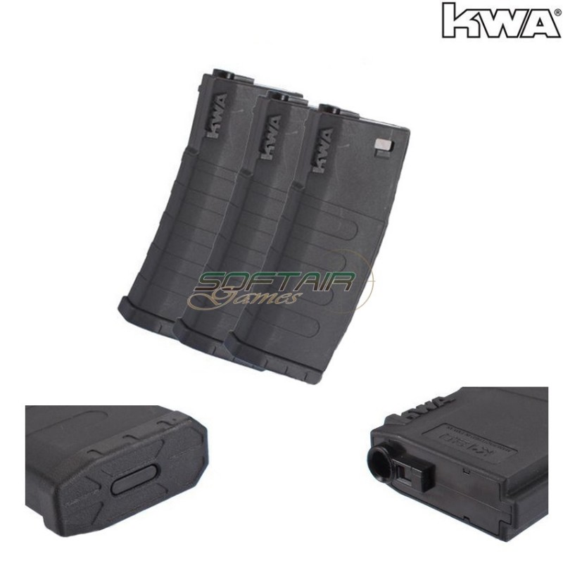 Set 3 Aeg Caricatori Monofilari 120bb M4/m16 Black Kwa (kwa-mag-120-bk-set)