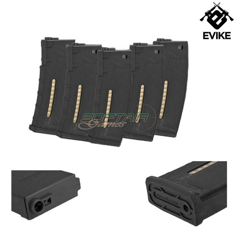 Set 5 Aeg Bamf Caricatori Monofilari 190bb M4/m16 Black Evike (ev-48425-5)