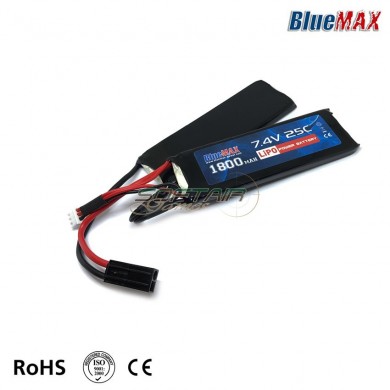 Batteria Lipo Connettore Mini Tamiya 7.4v X 1800mah 25c Cqb Mini Type Bluemax-power® (bmp-7.4x1800-cqbm-2)