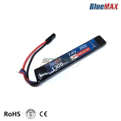 Batteria Lipo Connettore Mini Tamiya 7.4v X 1300mah 20c Stick Type Bluemax-power® (bmp-7.4x1300-stick)