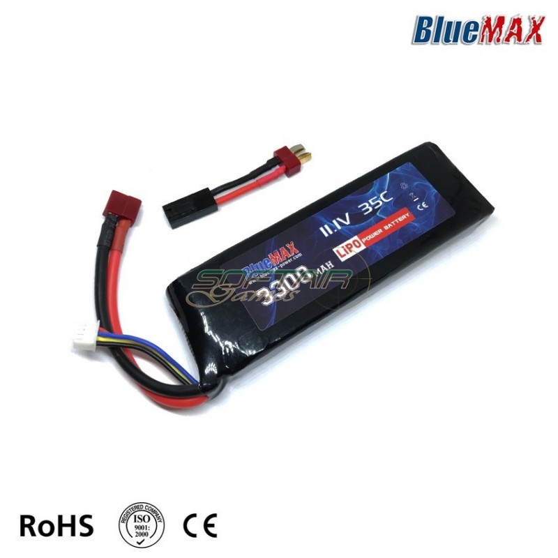 Lipo Battery Mini Tamiya Connector 11.1v X 3300mah 35c Large Type Bluemax-power® (bmp-11.1x3300-large)