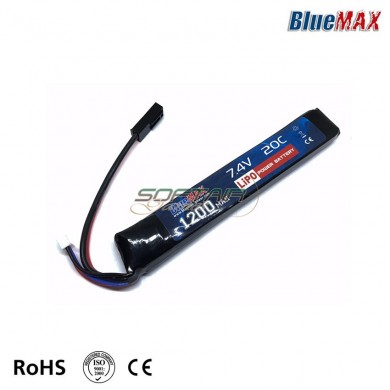 Batteria Lipo Connettore Mini Tamiya 7.4v X 1200mah 20c Stick Type Bluemax-power® (bmp-7.4x1200-stick)