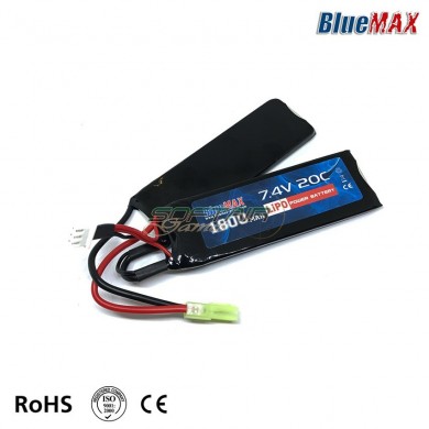 Batteria Lipo Connettore Mini Tamiya 7.4v X 1800mah 20c Cqb Mini Type Bluemax-power® (bmp-7.4x1800-cqbm)