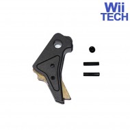 Cnc Trigger Type B Tactical Black-gold For Glock Marui/we Wii Tech (wt-3352)