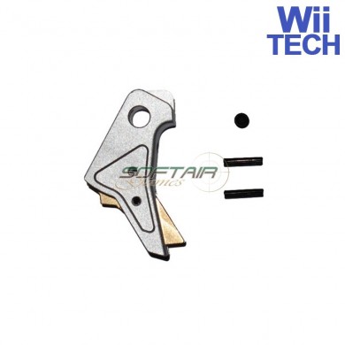 Cnc Trigger Type B Tactical Silver-gold For Glock Marui/we Wii Tech (wt-3349)