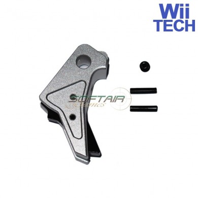 Cnc Trigger Type B Tactical Silver-black For Glock Marui/we Wii Tech (wt-3348)