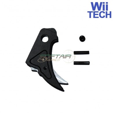 Cnc Trigger Type A Tactical Black-silver For Glock Marui/we Wii Tech (wt-3346)
