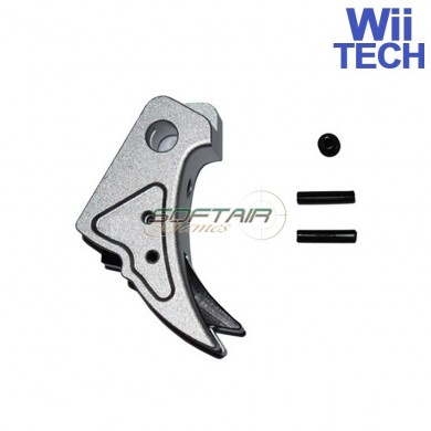 Cnc Trigger Type A Tactical Silver-black For Glock Marui/we Wii Tech (wt-3341)