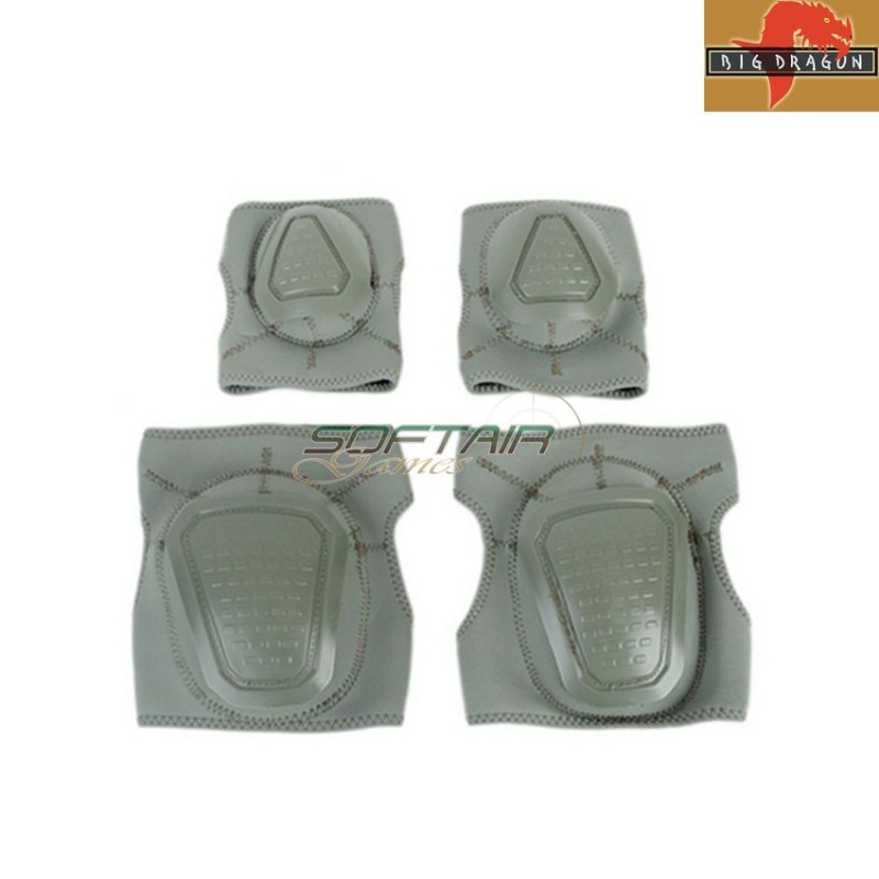 Set Neoprene Knee And Elbow Pad Foliage Green Big Dragon (bd7062b) Set Neoprene Knee And Elbow Pad Foliage Green Big Dragon (bd7062b)