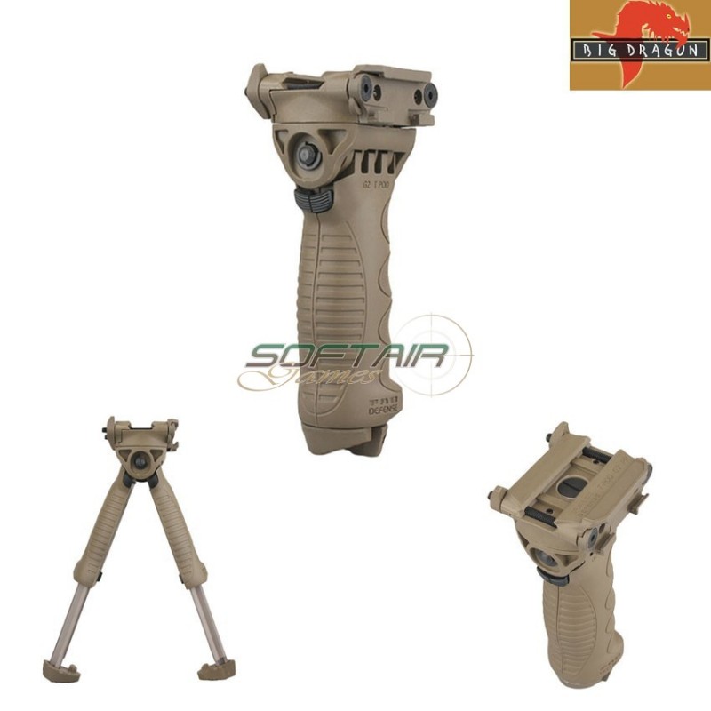 Impugnatura Bipiede T-pod G2 Fd Type Dark Earth Big Dragon (bd8615t)