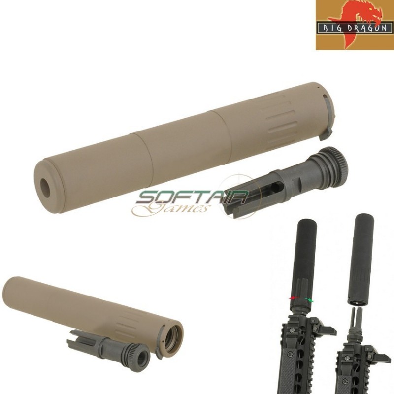 Aac M4/spr Deluxe Style Dark Earth Silencer Big Dragon (bd0502a)