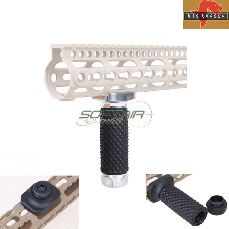 Impugnatura Golfball Per Keymod System Silver & Black Big Dragon (bd9254b)