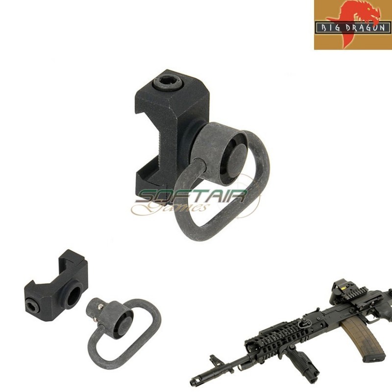 Attacco Cinghia 20mm Black Dd Style Big Dragon (bd4392)