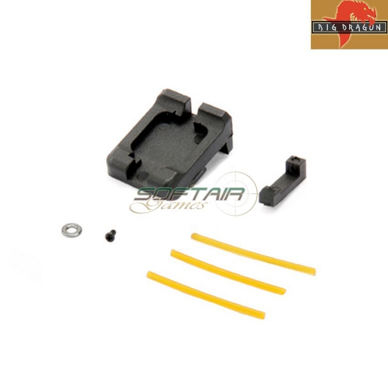 Set Glow Sight Ipsc Style For Glock Big Dragon (bd0353)