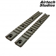 Set 2x Rail 20mm Short Dark Earth For Ares Am-013/am-014/am-009 Airtech Studios (as-rails-de)