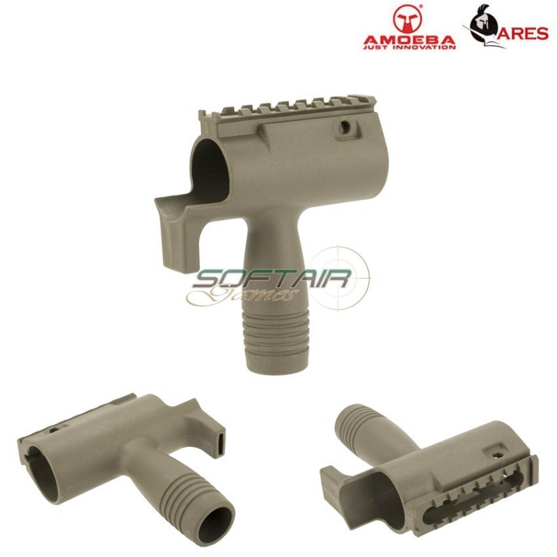 Handguard Dark Earth Con Grip Per Serie Ccc Amoeba Ares (ar-am-fg001-de)