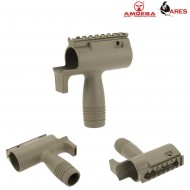 Handguard Dark Earth Con Grip Per Serie Ccc Amoeba Ares (ar-am-fg001-de)