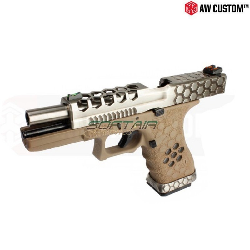 Gas Pistol Vx Series G17 Dark Earth/silver Gbb Armorer Works (AW-VX0110)