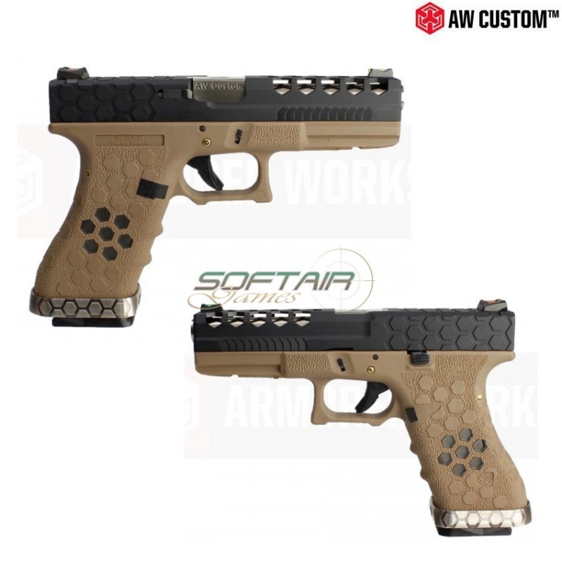 Gas Pistol Vx Series G17 Dark Earth/black Gbb Armorer Works (aw-110566)