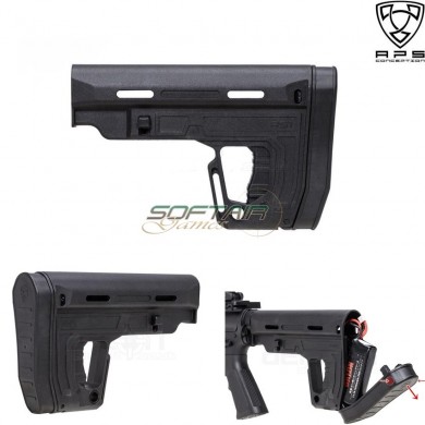 Rs1 Style Stock Black For Aeg M4/m16 Aps (aps-ee070-bk)