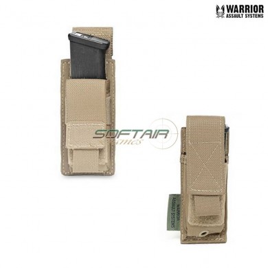 Single 9mm Pistol Magazine Pouch Coyote Tan Warrior Assault Systems (w-eo-spda-9-ct)