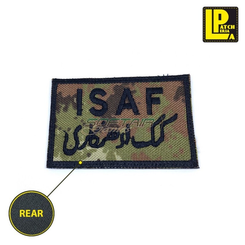 Military Morale Patch Ricamata Rectangle Isaf Vegetato Patcheria (lp-prc197)