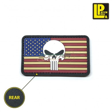 Military Morale Patch Pvc Skull Usa Flag Patcheria (lp-ppvc038)